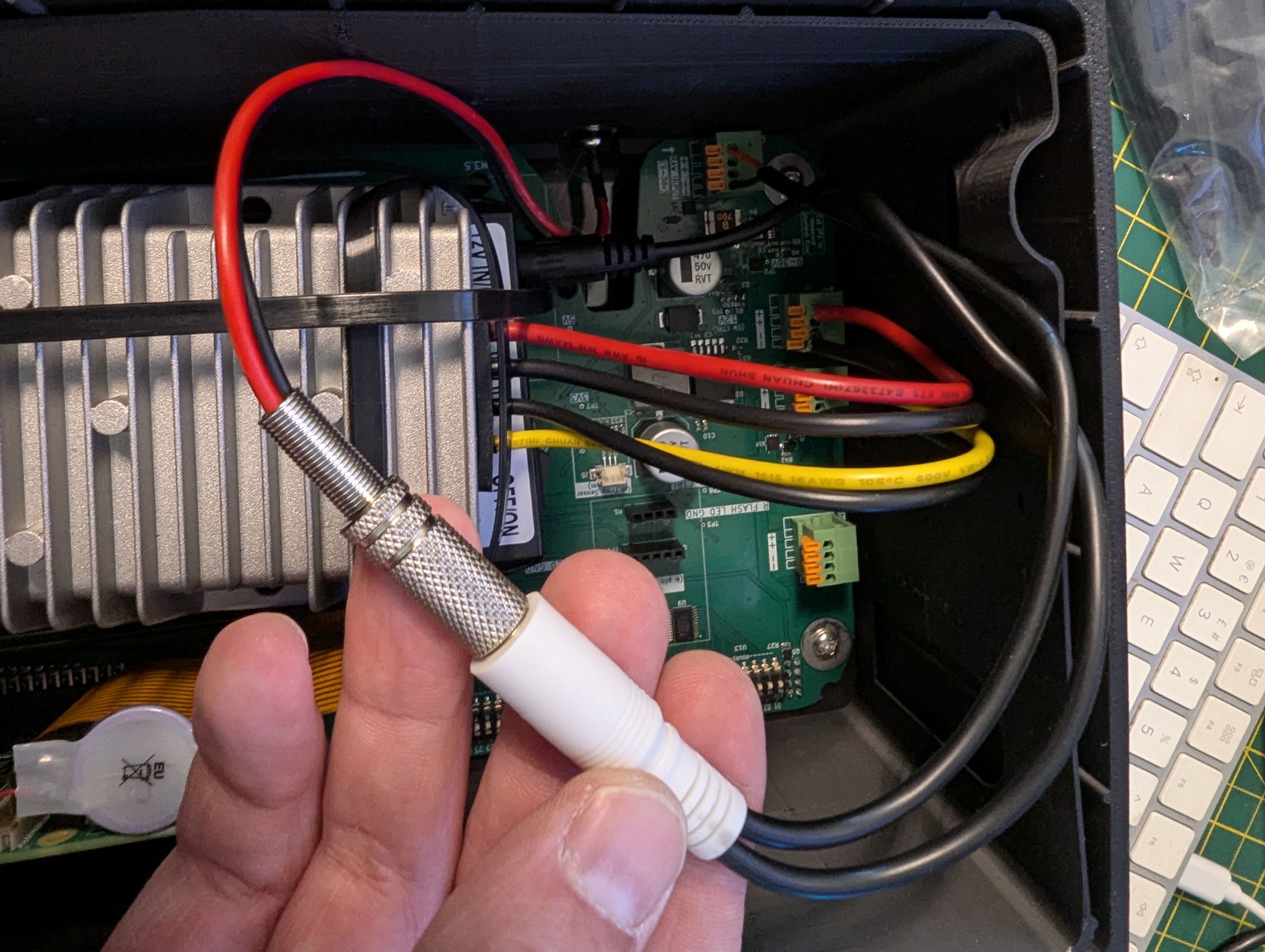 Plugging in the cables
